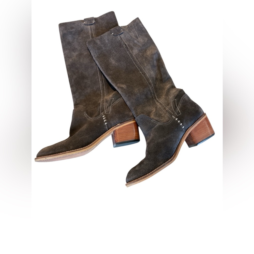 Dolce Vita Garnett Western Inspired Suede Tall Boots, Charcoal Gray, Siz… - Picture 10 of 14